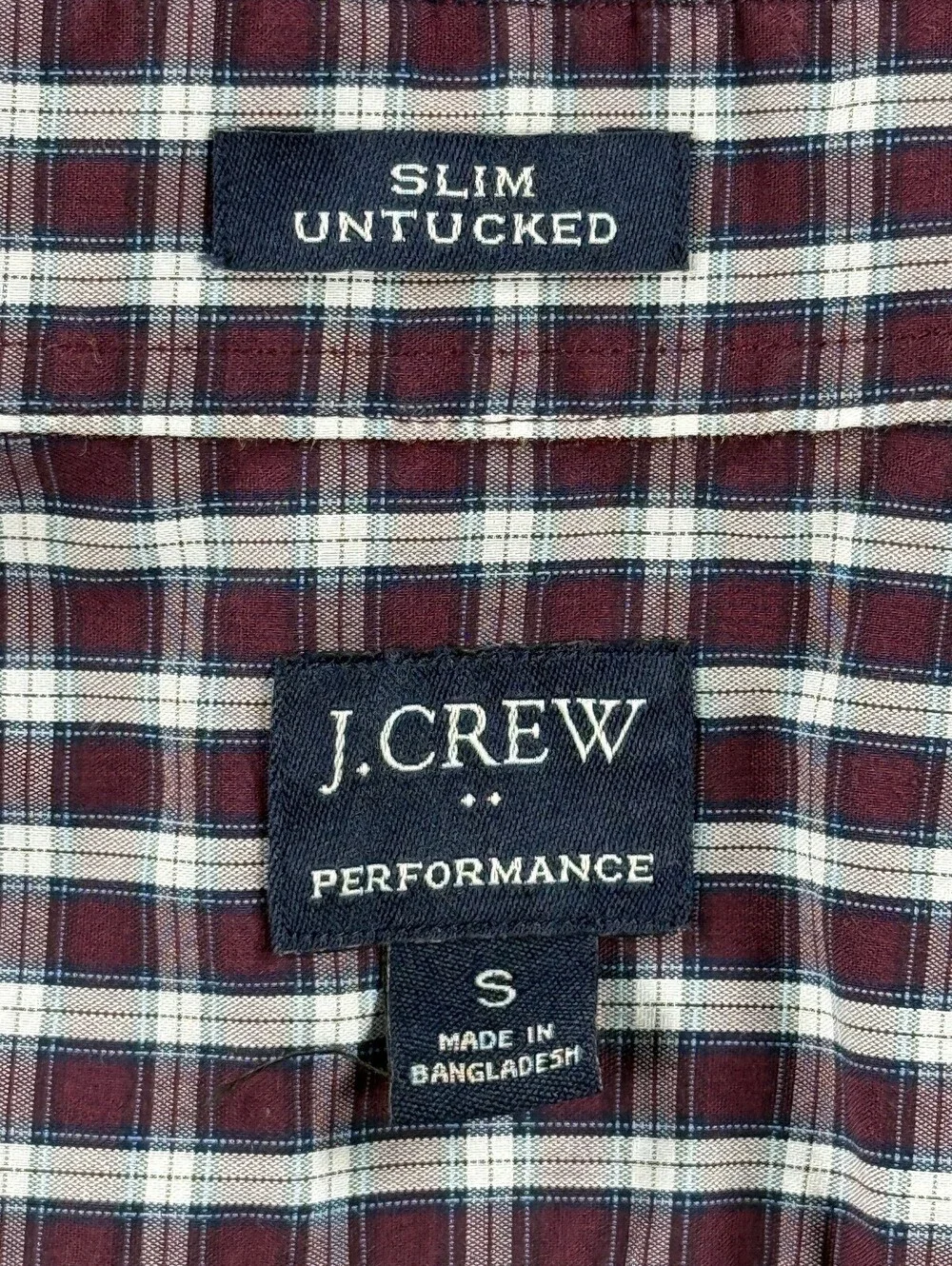 J.Crew Slim Untucked Performance Long Sleeve Button Down Mens S Preppy Plaid